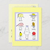 ヴィンテージ食カスタム品レシピカード葉書 ポストカード (正面/裏面)