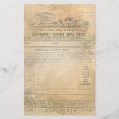 ヴィンテージ食事小切手解体帳紙 (正面)