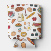 ヴィンテージ食品イラスト:シームレスなパターン。 缶クーラー (裏面)