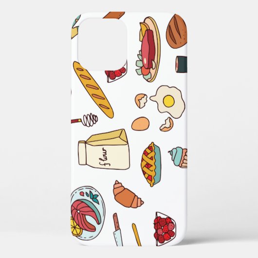 ヴィンテージ食品イラスト:シームレスなパターン。 Case-Mate iPhoneケース (裏面)
