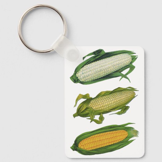 ヴィンテージ食品ヘルシーな野菜とCobの新鮮なトウモロコシ キーホルダー (正面)