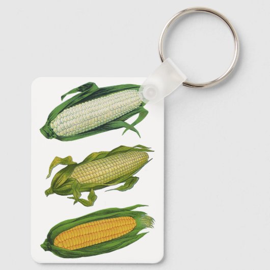 ヴィンテージ食品ヘルシーな野菜とCobの新鮮なトウモロコシ キーホルダー (裏面)