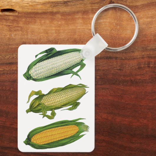 ヴィンテージ食品ヘルシーな野菜とCobの新鮮なトウモロコシ キーホルダー (裏面)