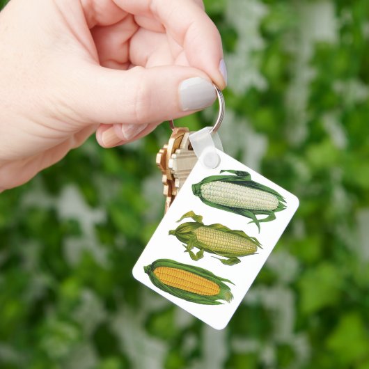 ヴィンテージ食品ヘルシーな野菜とCobの新鮮なトウモロコシ キーホルダー (手)