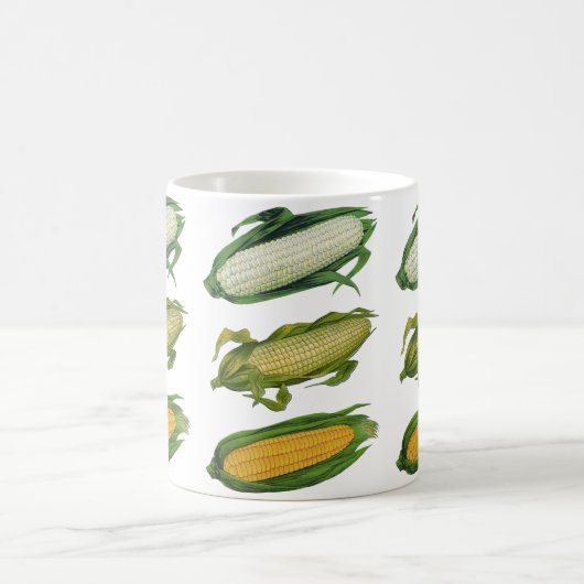 ヴィンテージ食品ヘルシーな野菜とCobの新鮮なトウモロコシ コーヒーマグカップ (中央)