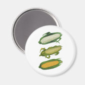 ヴィンテージ食品ヘルシーな野菜とCobの新鮮なトウモロコシ マグネット (正面/裏面)