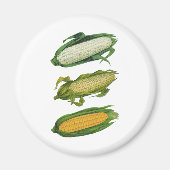 ヴィンテージ食品ヘルシーな野菜とCobの新鮮なトウモロコシ マグネット (正面)