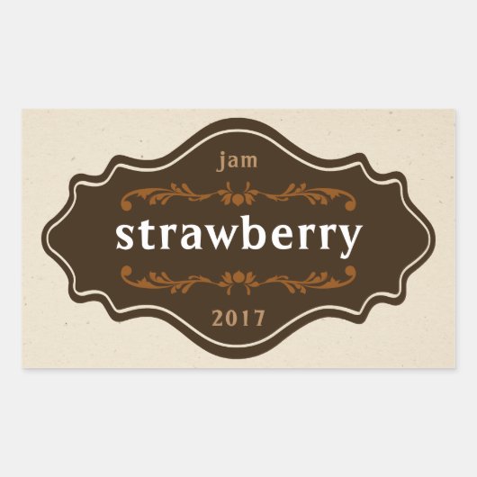 ヴィンテージ食品ラベルjam marmalade自家製の製品 長方形シール (正面)