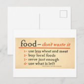 ヴィンテージ食品廃棄物はがき ポストカード (正面/裏面)