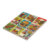 ヴィンテージ食品漫画イラストレーション タイル (側面)