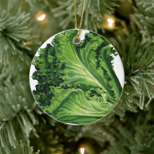 ヴィンテージ食品緑葉野菜 セラミックオーナメント (ツリー)