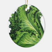 ヴィンテージ食品緑葉野菜 セラミックオーナメント (左)