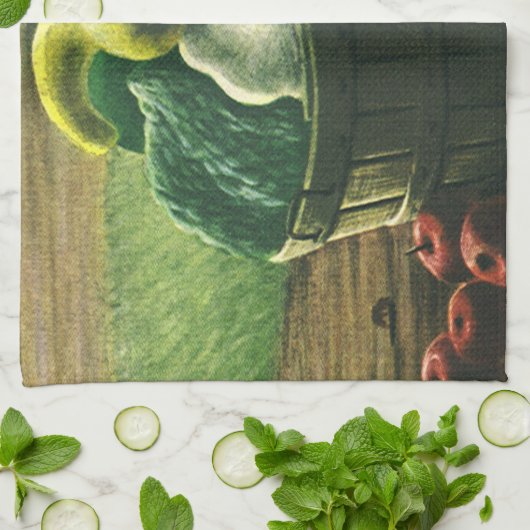 ヴィンテージ食品、ウインタースカッシュ、かぼちゃとリンゴ キッチンタオル (折り畳み)