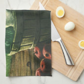 ヴィンテージ食品、ウインタースカッシュ、かぼちゃとリンゴ キッチンタオル (四つ折り)