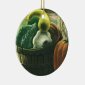 ヴィンテージ食品、ウインタースカッシュ、かぼちゃとリンゴ セラミックオーナメント (右)