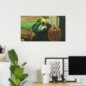 ヴィンテージ食品、ウインタースカッシュ、かぼちゃとリンゴ ポスター (ホームオフィス)