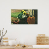 ヴィンテージ食品、ウインタースカッシュ、かぼちゃとリンゴ ポスター (キッチン)