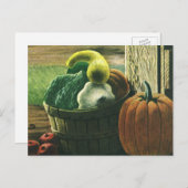 ヴィンテージ食品、ウインタースカッシュ、かぼちゃとリンゴ ポストカード (正面/裏面)
