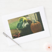 ヴィンテージ食品、ウインタースカッシュ、かぼちゃとリンゴ 長方形シール (封筒)