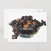 ヴィンテージ食品、クルミとアーモンド、フルーツとナッツ ポストカード (正面/裏面)