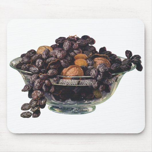 ヴィンテージ食品、クルミとアーモンド、フルーツとナッツ マウスパッド (正面)