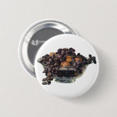 ヴィンテージ食品、クルミとアーモンド、フルーツとナッツ 缶バッジ (正面&裏面)