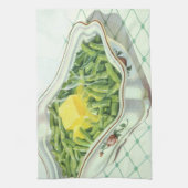 ヴィンテージ食品、グリーンビーンキャセロールとバター キッチンタオル (縦)