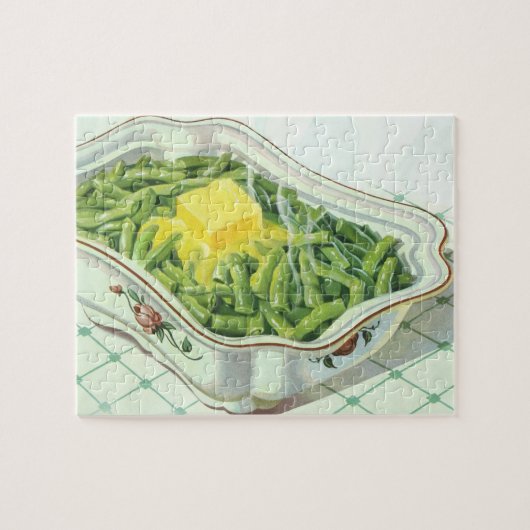 ヴィンテージ食品、グリーンビーンキャセロールとバター ジグソーパズル (横)