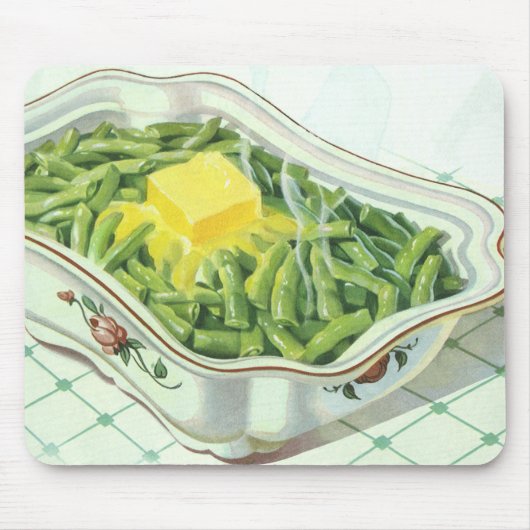 ヴィンテージ食品、グリーンビーンキャセロールとバター マウスパッド (正面)
