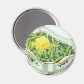 ヴィンテージ食品、グリーンビーンキャセロールとバター マグネット (正面/裏面)