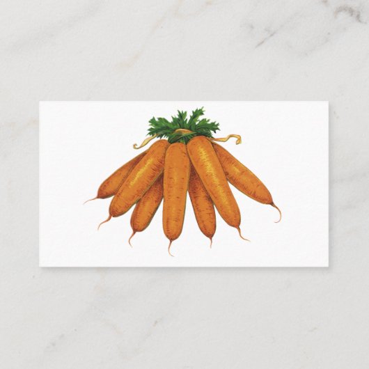 ヴィンテージ食品、ニンジンオーガニック野菜束 名刺 (裏面)