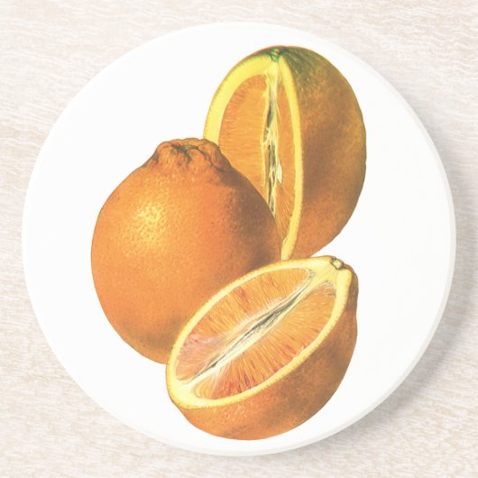 ヴィンテージ食品、フルーツオーガニックフレッシュ健康オレンジ コースター (正面)