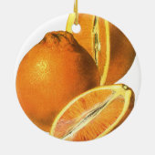 ヴィンテージ食品、フルーツオーガニックフレッシュ健康オレンジ セラミックオーナメント (裏面)
