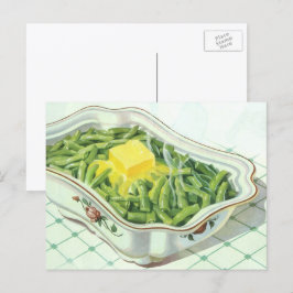 ヴィンテージ食品、緑豆キャセロール ポストカード