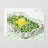 ヴィンテージ食品、緑豆キャセロール ポストカード (正面/裏面)