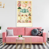 ヴィンテージ食器油彩画 キャンバスプリント (インサイチュ (リビング))