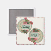 ヴィンテージ食洗機クリーンとダーティ マグネット (正面/裏面)