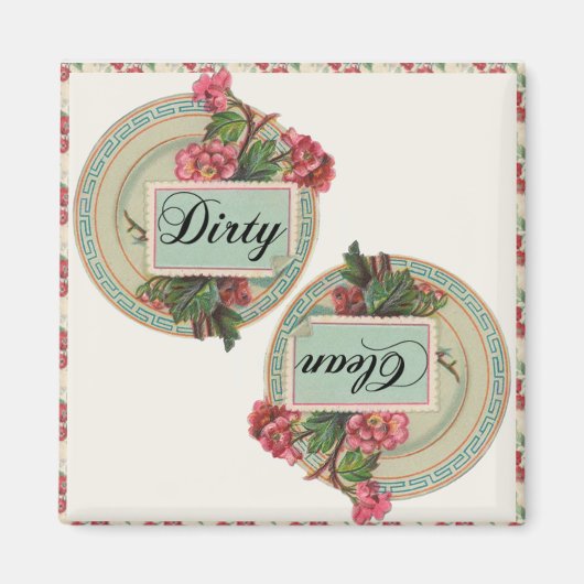 ヴィンテージ食洗機クリーンとダーティ マグネット (正面)