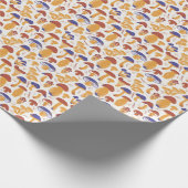 ヴィンテージ食用きのこイラストレーション ラッピングペーパー (角)