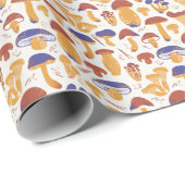 ヴィンテージ食用きのこイラストレーション ラッピングペーパー (ロールコーナー)