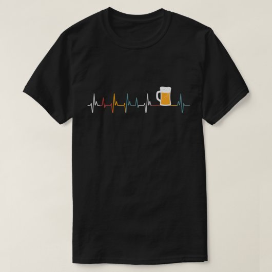 ヴィンテージ飲むギフトビアハートビートメンズウィメンズ Tシャツ (デザイン正面)