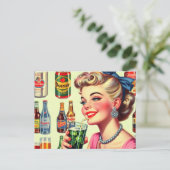 ヴィンテージ飲料ピンアップ ポストカード (スタンド正面)