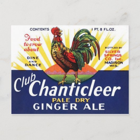 ヴィンテージ飲料ラベルポストカード ポストカード (正面)