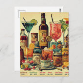 ヴィンテージ飲料飲料イラストレーション ポストカード (正面/裏面)