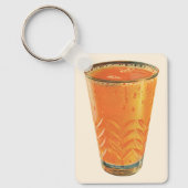 ヴィンテージ飲料、グラス・オブ・オレンジジュース朝食 キーホルダー (正面)