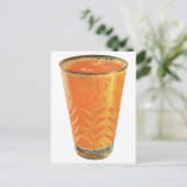 ヴィンテージ飲料、グラス・オブ・オレンジジュース朝食 ポストカード (スタンド正面)