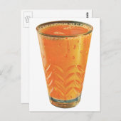 ヴィンテージ飲料、グラス・オブ・オレンジジュース朝食 ポストカード (正面/裏面)
