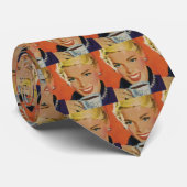 ヴィンテージ飲料、コーヒーカップとハッピーウーマン ネクタイ (ロール)