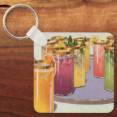 ヴィンテージ飲料、トレイにキューブを付けて飲む キーホルダー (正面)