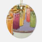 ヴィンテージ飲料、トレイにキューブを付けて飲む セラミックオーナメント (左)